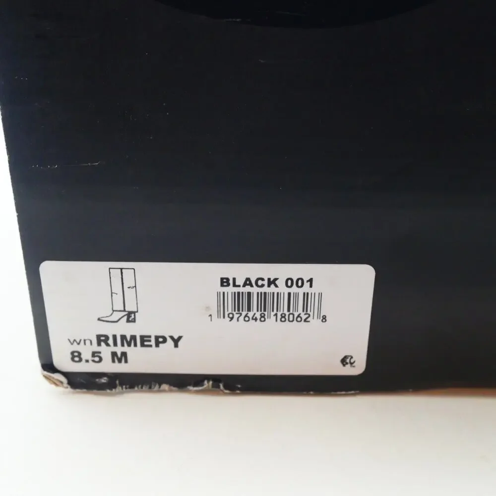 NEW Nine West Women's 8.5 Rimepy Foldover Boot Black Suede  Block Heel